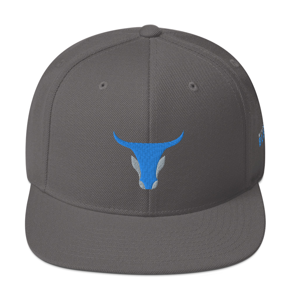 Blue Ox Skull & Horns Logo Snapback Hat - Blue Ox Hockey