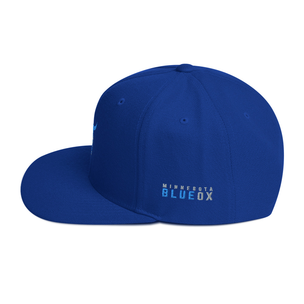 Blue Ox Skull & Horns Logo Snapback Hat - Blue Ox Hockey