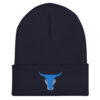 Blue Ox Skull & Horns Logo Cuffed Beanie - Image 4