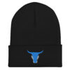 Blue Ox Skull & Horns Logo Cuffed Beanie - Image 3